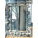 Cubist form interlocking contemporary mirror, 120 x 61cm.