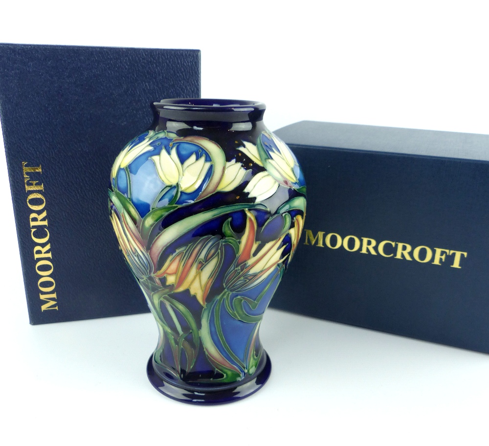 Moorcroft Pottery tubeline vase, Loch Hope pattern, designed by Philip Gibson, 2004, boxed, 15.8cm - Image 2 of 8