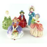 Royal Doulton figure, Carrie HN2800, 16cm h, together with four others including Cissie HN1809,