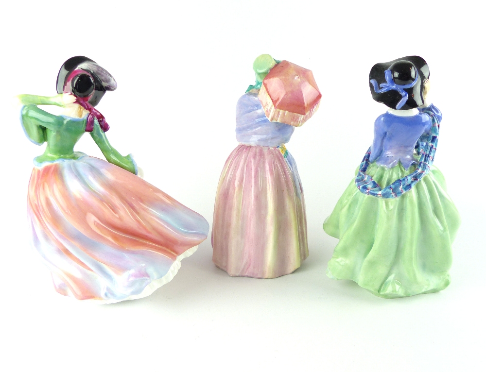 Royal Doulton figure, Miss Demure HN1402, 19cm h, together with two other figures Autumn Breezes - Image 4 of 8