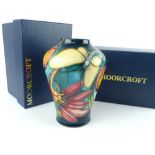 Moorcroft Pottery tubeline vase, Mayfly pattern designed by Emma Bossoms, 2004, boxed, 15cm h.