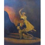 20th century Continental school, Two Ballet Dancers, oil on panel, signed 'T. Stone' to lower right,