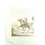 Folio of engravings, prints, watercolours, late 18th - mid 20th C, Hogarth scenes, adverts, book