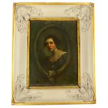 Unsigned, Continental School, 19th C, portrait possibly of Mary Anne Evans, better known by the