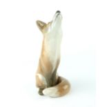 Royal Copenhagen porcelain figurine modelled as fox designed by Erik Nielsen, factory mark and model