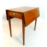 19th century mahogany Pembroke table of Georgian style, single drawer with lion mask handle,