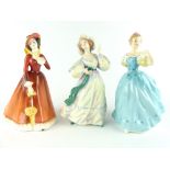 Royal Doulton figure, Grand Manner HN2723, 20cm h, together with two other figures including Julia