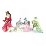 Royal Doulton figure group, Afternoon Tea HN1747, together with two others, Ascot HN2356 and