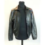 BMW Motorsport black leather bomber jacket