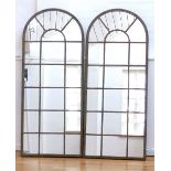 Pair of garden mirrors, in the form of arch top doors, 159cm H (2).