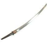 Unusual early Edo period Japanese Naginata with signed blade, Naginata Zukuri curved blade signed on