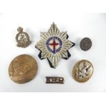 Coldstream guards foreign service dress helmet badge, enamel decoration 8.5 cm U.V.