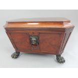 Regency mahogany cellarette, satinwood inlay, crossbanding,