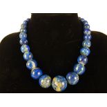 Lapiz Lazuli necklace, approx 40cm largest orb 2.