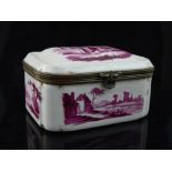 Enamel trinket box in the manner of Battersea & Bilston, classical scene to lid,