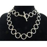 Silver chain, formed from hoops of approx 2cm d,
