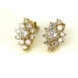 Pair of dress earrings, set in 9ct yellow gold,