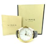 Links of London gentlemen's stainless steel wristwatch, cream dial and gold tone case,