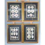 Set of four prints, Royal and high ranking persons' seals, heraldic and figural studies,