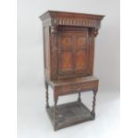 17th century and later oak cupboard,