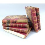 Art Journal, six bound volumes for the years 1855-1857, 1860-1862, half leather and marble boards,