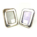 Pair of 925 Sterling silver contemporary picture frames, ropetwist decoration, 18.5 x 14.