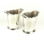 Pair of silver plated oval wine / ice buckets,