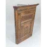 17th century style oak corner cupboard,