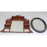 Edwardian walnut overmantle mirror,