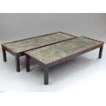 Pair of Japanese late Meiji period mirrors converted to tables,