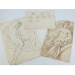 Circle of Hendrick Golzius, pen and brown wash on paper, Old Master sketches: study of Venus,