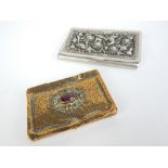 Late 19th century Cantonese white metal card case,