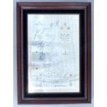 Silver map of Great Britain, limited edition, gilded border with county heraldic Coats of Arms,
