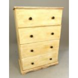 Painted pine chest of drawers,