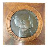 Bas relief bronze plaque in the round, portrait study of Maria Boysers, 1907, by Christensen,