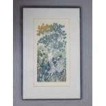 Anna Pugh, b. 1938, "Fig Tapestry", limited edition hand coloured etching, No.