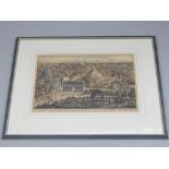 After Pietro Monaco, Prospect of Rome, coloured steel engraving,