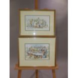 A Moorse ,two framed depictions, one ''Mens Department Jumble Sale'' the other ''The Second Hand