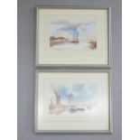 John ??, British School, 20th/21st C, pair of seascapes, South Coast boats and yacht scenes,