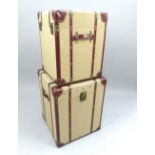 Two cloth bound trunk, storage boxes,