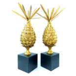 Pair of decanters gilded pineapple ornaments 56 cm h