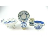 Meissen blue and white onion pattern pickle dish,