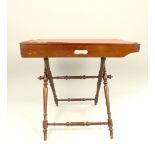 Butler's tray and stand, mahogany, tray with cut handles, 75 x 50cm, turned X-frame stand,