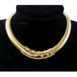 A vintage diamond collar necklace in high carat yellow gold,