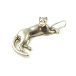 CARTIER Panther pendant in sterling silver, the cat, pictured at rest,