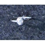 An Art Deco diamond solitaire ring in white gold,