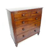 Victoria mahogany chest of 2 over 3 drawers, bun handles.