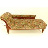 Edwardian parlour suite comprising chaise longue, six dining chairs, armchair and nursing chair,