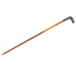 1876 Dumonthier French walking cane stick gun, black powder 7.5mm or 0.295'' calibre, horn handle,