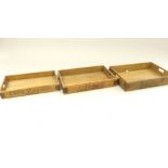 Nest of 3 champagne wooden serving trays,